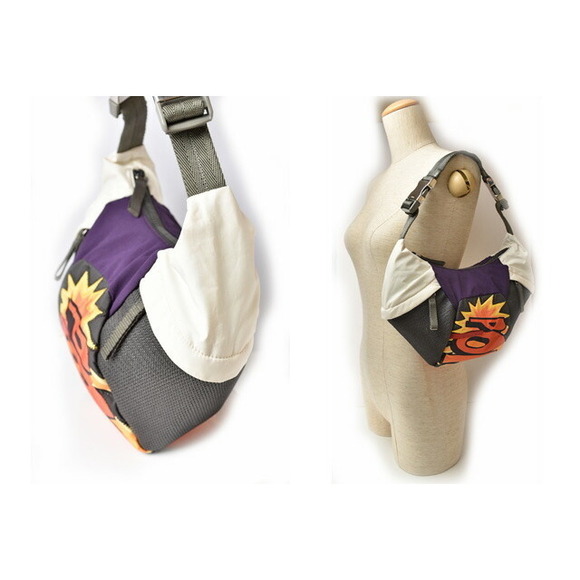 Prada Sport shoulder bag pouch Pop nylon prune gray white - Picture 2 of 11